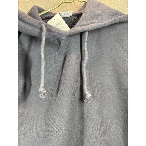 Outdoor Voices Teddy Cotton Hoodie Sweatshirt Basalt Dark Gray Mens Sz Large NWT - Picture 1 of 5